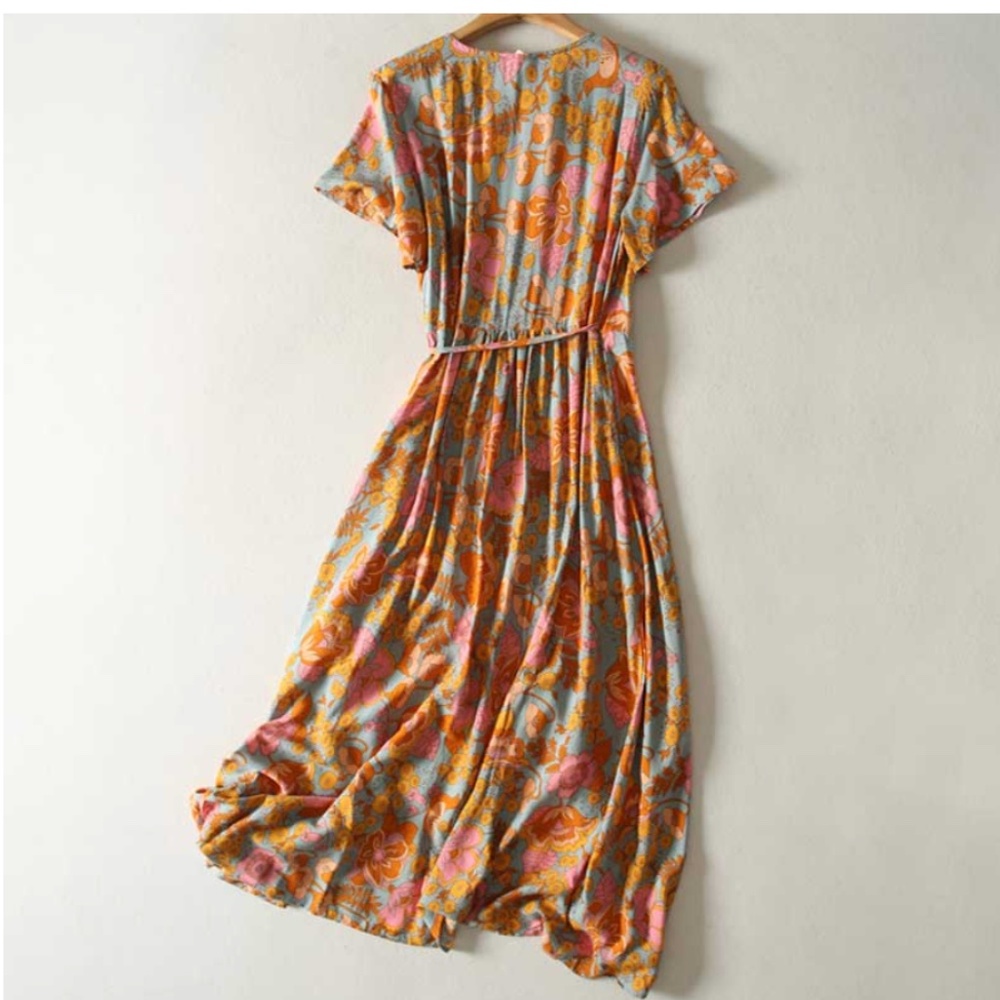 Boho chic floral print wrap maxi dress - Picture 6 of 6